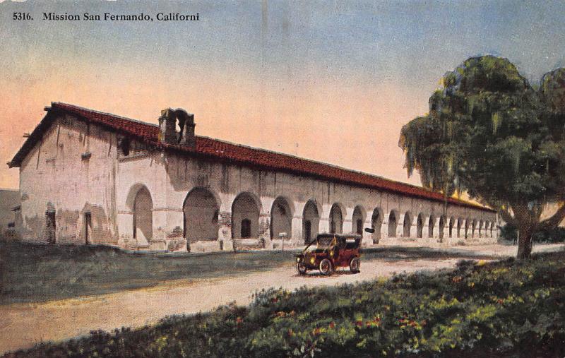 Mission San Fernando, California, early postcard, unused