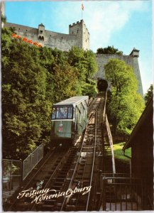 Salzburg cable car trolley postcard