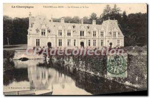 Postcard Old Wood Villers to the castle lake
