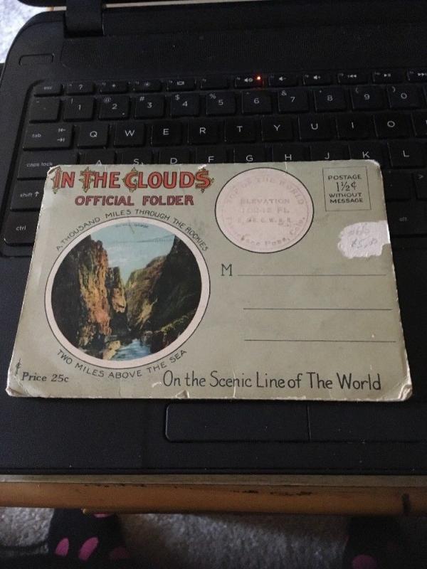 Vtg Picture Postcard Book: In the clouds Official Folder,CO Rockies 20 Views