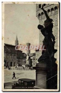 Old Postcard Firenze Piazza Della Signoria