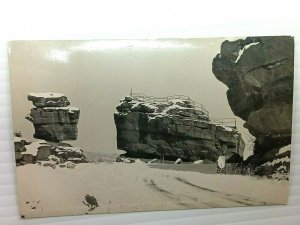 Balances and Steamboat Rocks in Winter Colorado Springs CO Vintage Postcard 1949