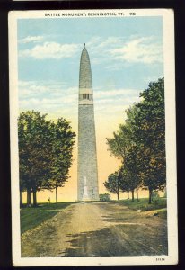 Early Bennington, Vermont/VT Postcard, Battle Monument