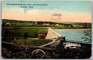 Vtg Clinton Massachusetts MA Metropolitan Reservoir Dam & Power House Postcard