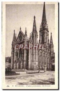 Old Postcard Mulhouse L & # 39eglise Protestant St Etienne