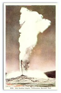 Old Faithful Geyser Yellowstone National Park Wyoming Postcard