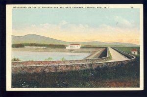Catskill Mountains, New York/NY Postcard, Boulevard, Ashokan Dam & Gate Chamber