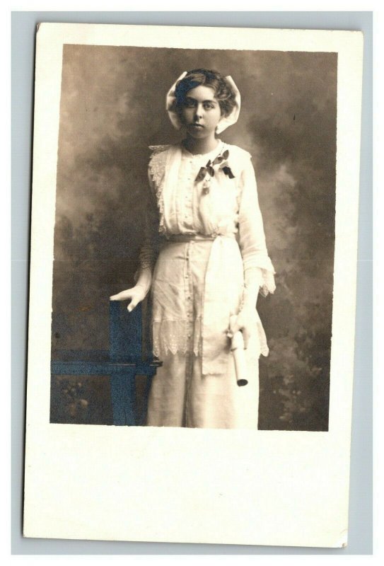 Vintage 1920's RPPC Postcard Photo of Beautiful Woman