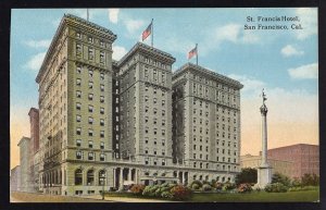 California SAN FRANCISCO St. Francis Hotel Divided Back