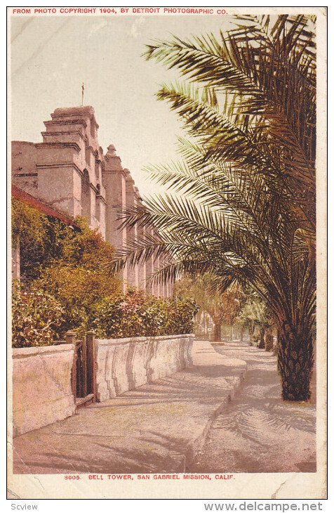 SAN GABRIEL MISSION, California; Bell Tower, 10-20s