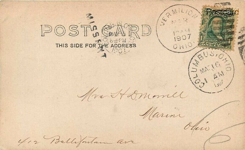 OH, Vermilion, Ohio, Division Street, RPPC