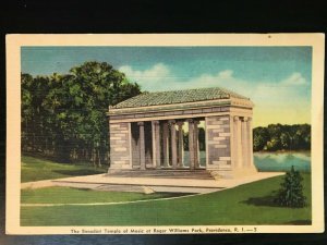 Vintage Postcard 1930-45 Benedict Temple of Music Roger Will. Park Providence RI