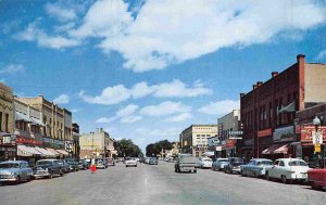 Street Scene Cars Little Falls Minnesota 1955 postcard