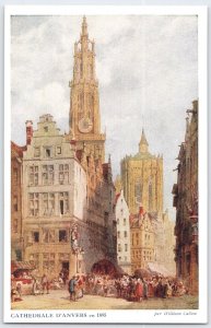 Vintage 1895 Cathedrale d'Anvers Antwerp Belgium Postcard by William Callow