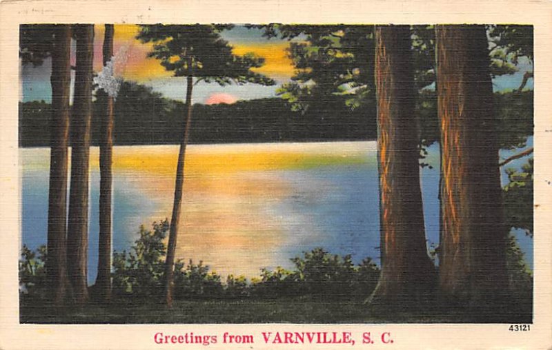 Greetings from Varnville, SC. USA R.P.O., Rail Post Offices PU 1939 