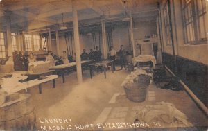 Elizabethtown Pennsylvania Masonic Home Laundry Room Real Photo Postcard AA77403