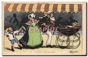 Old Postcard Gervese Illustrator Our Sailors Weekly rest