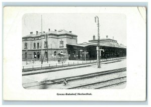 1914-18 WWI German Grenz-Bahnhof Herbesthal Train Station Feldpost Postcard P20 