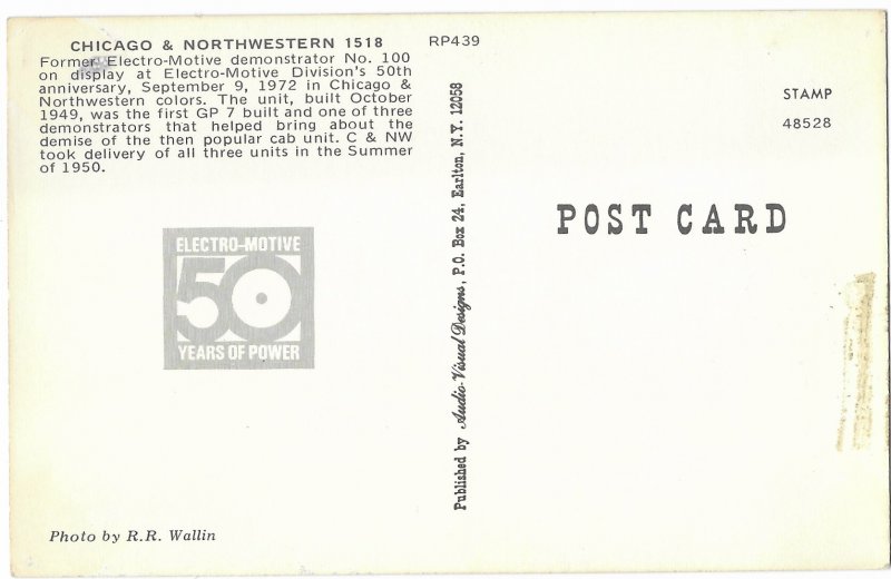 Chicago & Northwestern Former Electro-Motive Engine Demonstrator Train