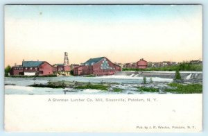 POTSDAM, SISSONVILLE New York NY~ SHERMAN LUMBER CO. MILL Handcolored Postcard