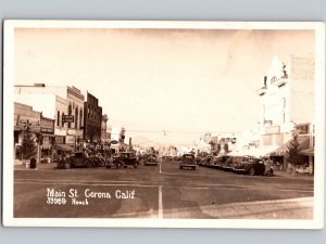 c1935 Main St Corona California CA Riverside County Street View RPPC Real Photo