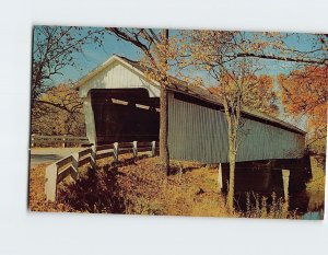 Postcard Covered bridge over Sugar Creek, Darlington, Indiana