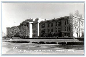 Lincoln Nebraska NE Postcard RPPC Photo Lincoln High School Building 1947 Posted