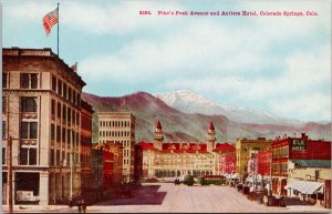 Colorado Springs CO Pike's Peak Avenue Antlers Hotel Unused Postcard G78