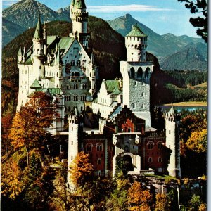 c1970s Germany Neuschwanstein Castle Royal Mountains Autumn Bavaria 4x6 PC M20