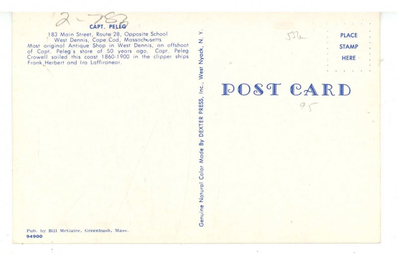 MA - Cape Cod, West Dennis. Capt. Peleg