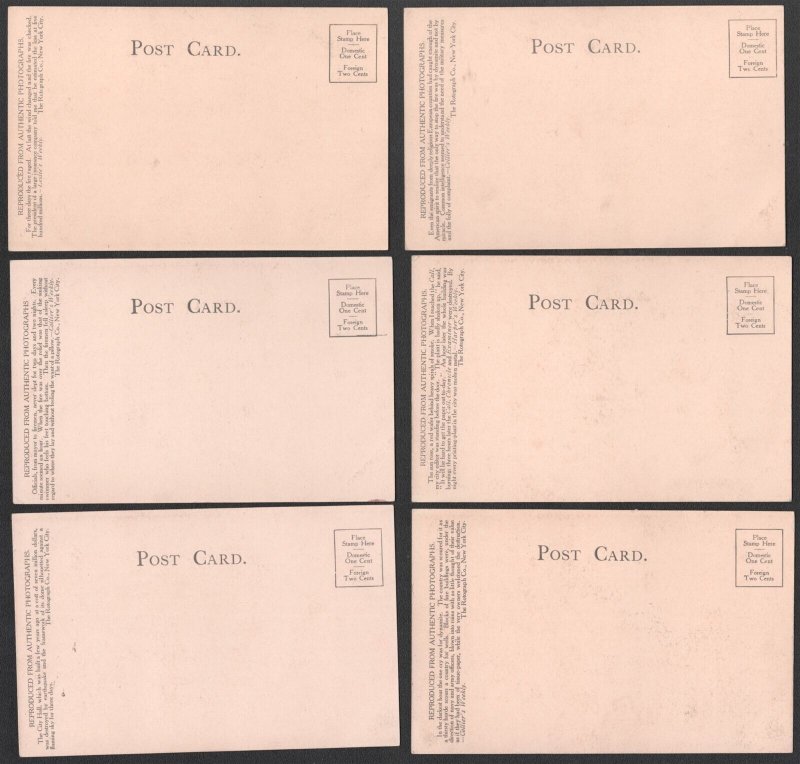 Scarce Set 12 1906 San Francisco California Earthquake Fire Rotograph Postcards