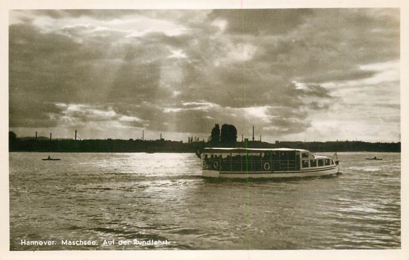 Sailing boats navigation themed postcard Germany Hannover Maschsee  cruise ship