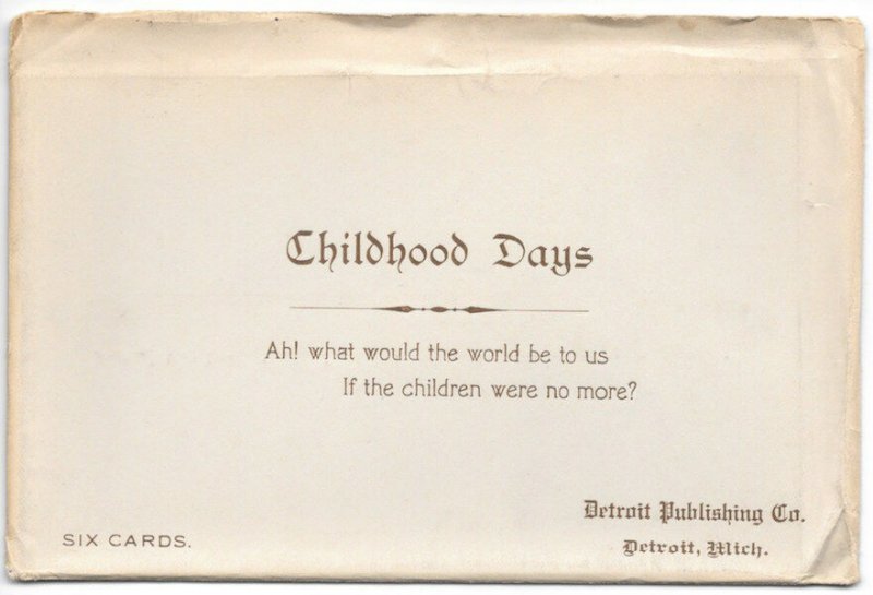 Six Postcard & Envelope Complete Set Childhood Days by Samuel L Schmucker~105060