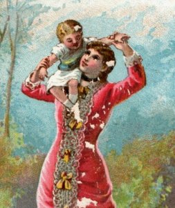 1880s Ayer's Sarsaparilla Quack Medicine Mother & Child Sunny Hours F137