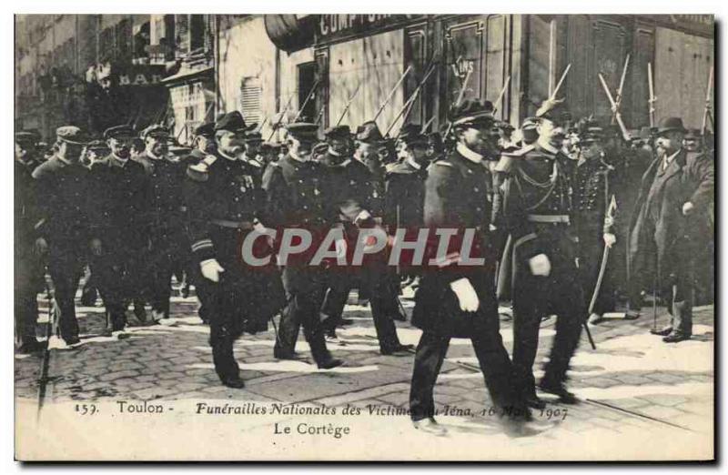 Old Postcard Toulon national Funerals of victims of Jena The procession