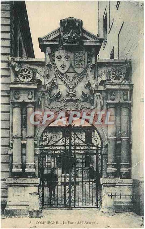 Old Postcard Compiegne The Gates of Arsenal