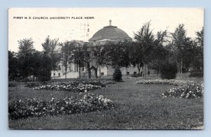 First Methodist Episcopal Church University Place Nebraska NE DB Postcard P12