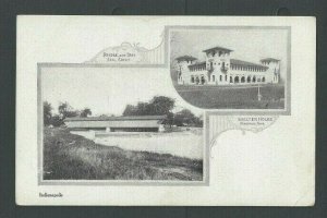 1906 PPC Indianapolis In Bridge & Dam & Shelter House Riverside Park UDB Mint