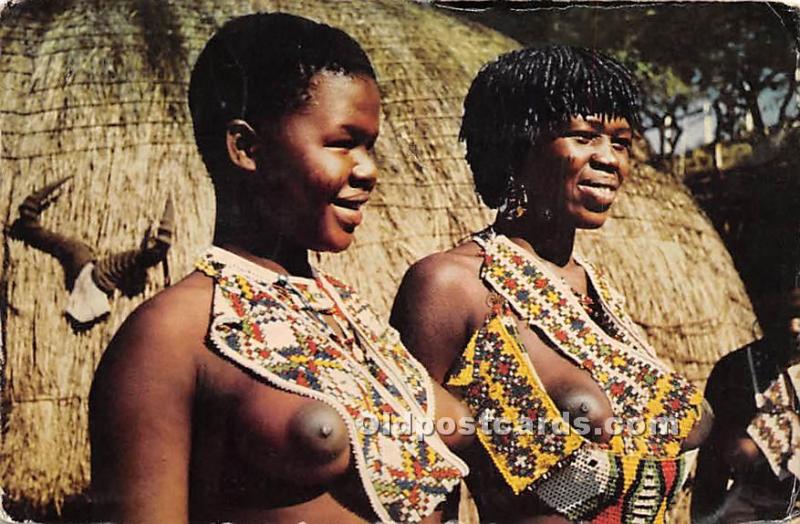 Zulu Girls Natal African Nude Postal Used Unknown 