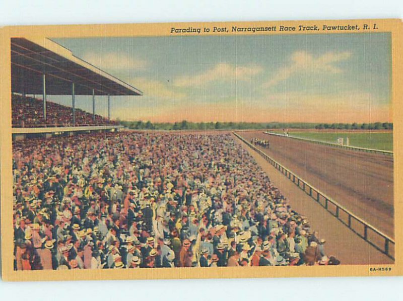 Pre-Chrome HORSE RACING SCENE Pawtucket Rhode Island RI AG5576