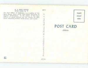 Unused Pre-1980 POST OFFICE Hyde Park - Near Poughkeepsie New York NY d8575