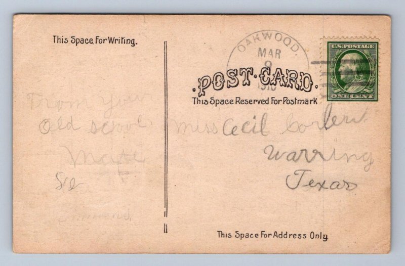 CALHOUN & MAIN STREETS FORT WAYNE INDIANA TROLLEY POSTCARD 1910