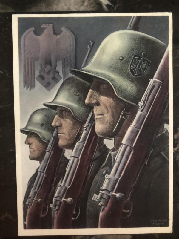 Mint Germany Patriotic Postcard Artillery Whermacht WW2