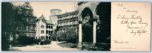 Germany Postcard Castle Courtyard Greetings from Heidelberg 1899 Antique