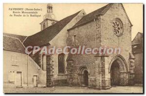 Postcard Old Faverney Haute Saone Monumental Entrance of the Basilica of Porch