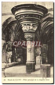 Old Postcard Paris Musee Cluny Main Pillar of low Chapel