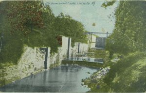 C.1900-10 Old Government Locks, Louisville, Ky. Vintage Postcard F75
