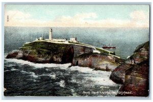 Holyhead Anglesey Wales Postcard South Stack Lighthouse c1910 Antique Unposted