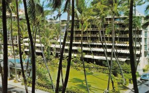 HONOLULU, Hawaii HI   EDGEWATER HOTEL  Waikiki Beach  ROADSIDE Back Map Postcard