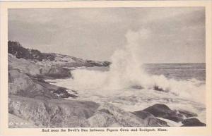 Massachusetts Rockport Surf Near The Devils Den Albertype